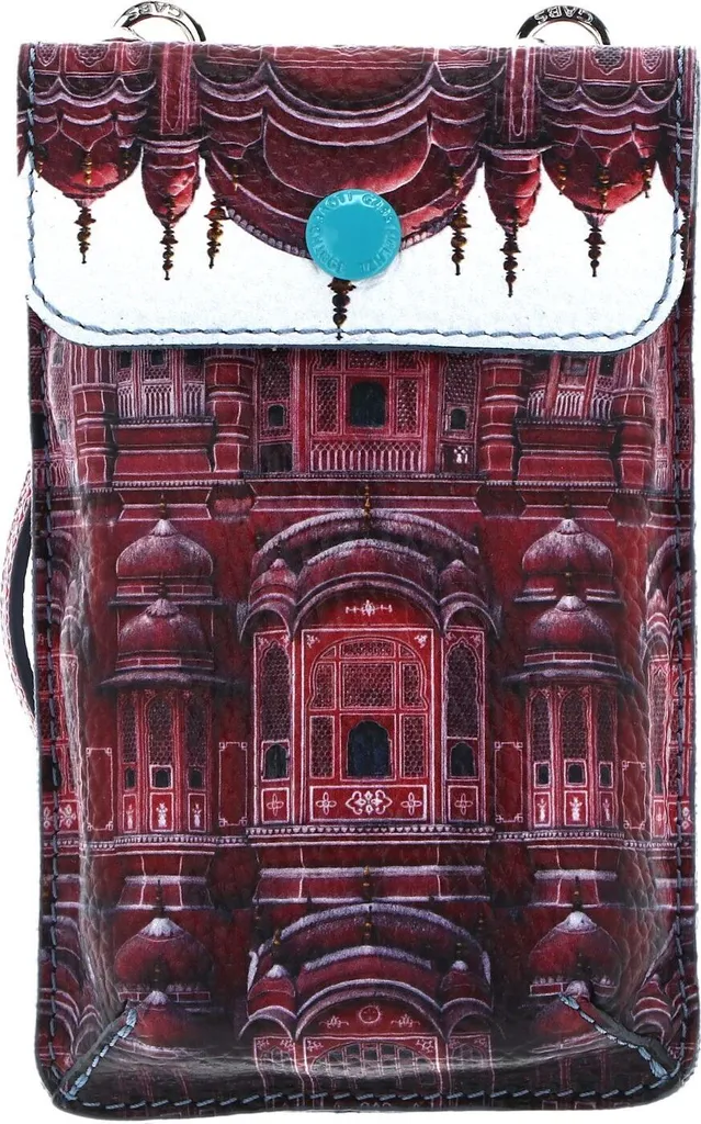 Gabs Pelle borsa per cellulare Ruga Basic Phone Bag Rosso Jaipur bordeaux multicolore