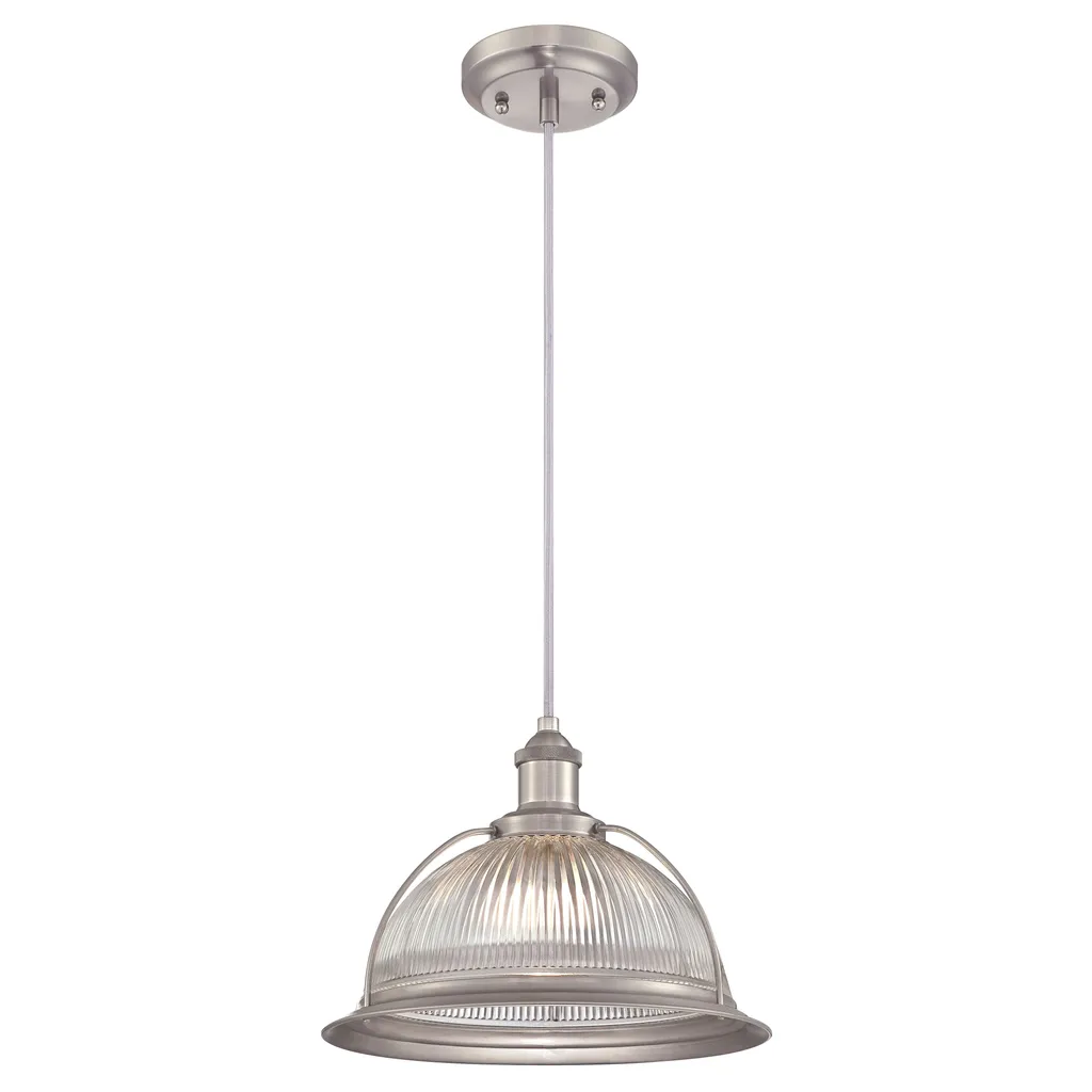 Éclairage plafond moderne nickel et verre pour pièces sombres 1xE27