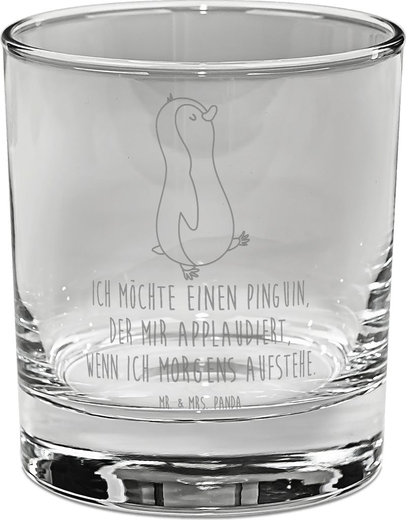 Mr. & Mrs. Panda Glas Pinguin marschieren - Transparent - Geschenk, Tumbler, gravur, Familie, Aufstehen, Pinguine, Schwester, Trinkglas, Cocktailgl...
