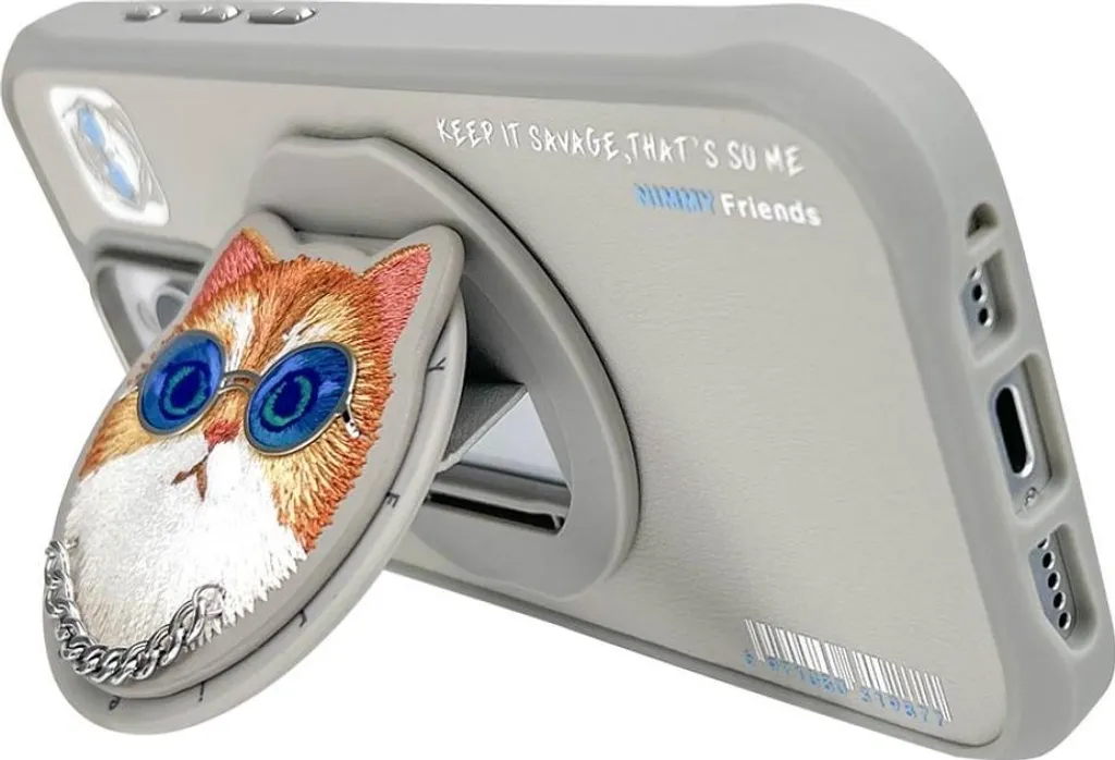 Etui Nimmy Glasses Cool Cat Magsafe Do Iphone 16 Pro Szary - 5