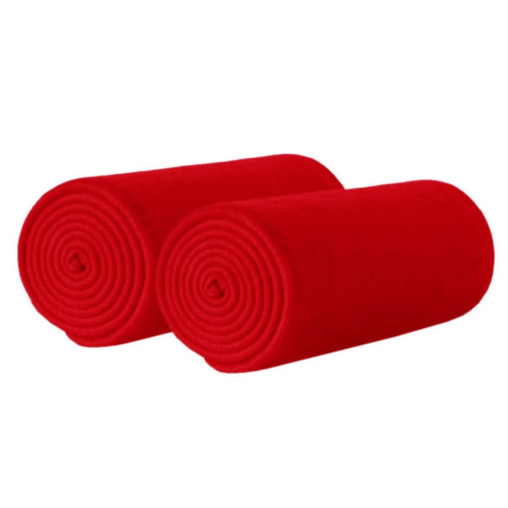 Set mit 2 Fleece-Decken Dormitio , schmaler Rand, Overlocknaht, 127 x 152 cm, 100 % Polyester, 180 g/m², Rot