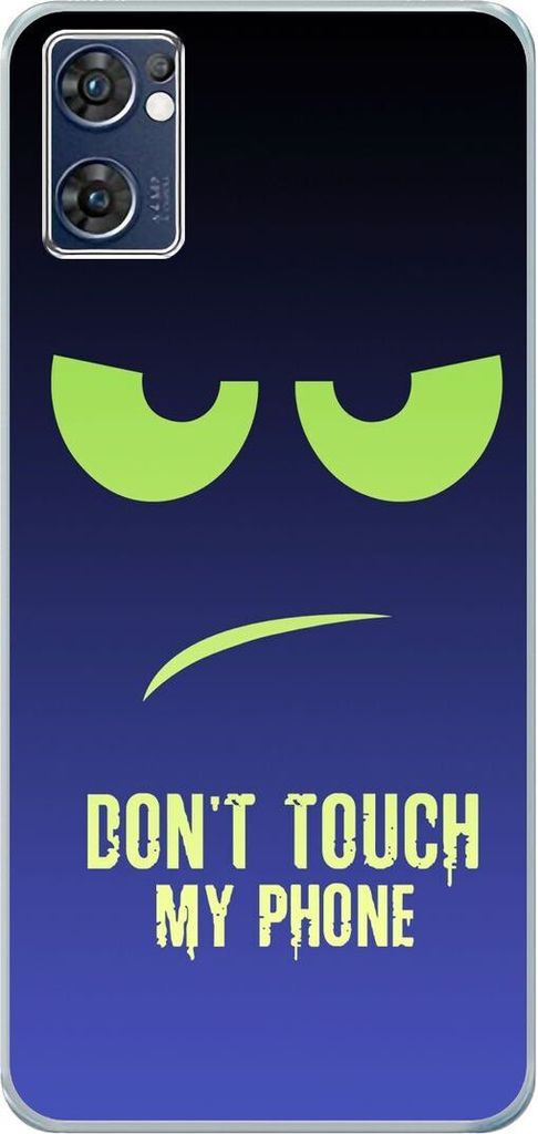 König Design Hülle kompatibel mit Oppo Find X5 Lite Kunststoff Soft Handyhülle - Handy Case Dont Touch My Phone Grün Blau