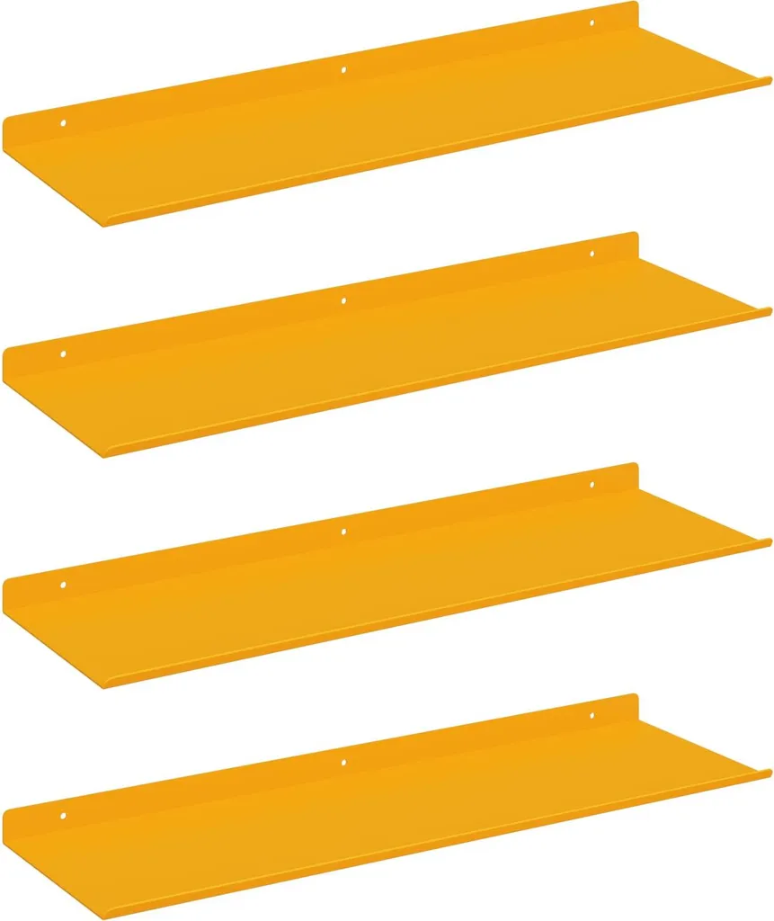 Mensole a Parete Giallo Senape vidaXL 4 Pezzi - Organizzazione Casa 60cm