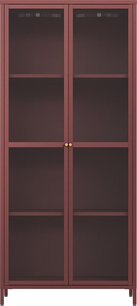 Vitrinenschrank ’Säkylä’ mit 2 Türen Stahl 180 x 80 x 35 cm Produktbild 