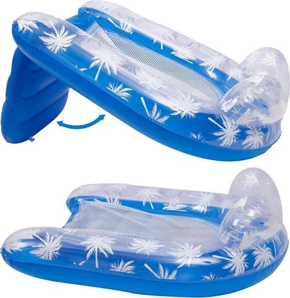 Lit à eau gonflable avec filet bleu - Matelas flottant ergonomique 160cm