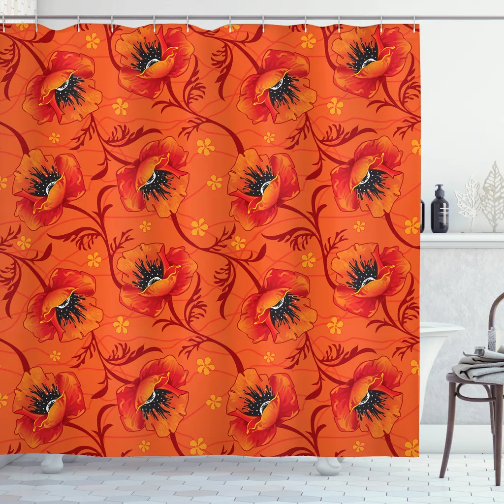 Tenda Doccia Extra Lunga 175x240cm ABAKUHAUS Arancio