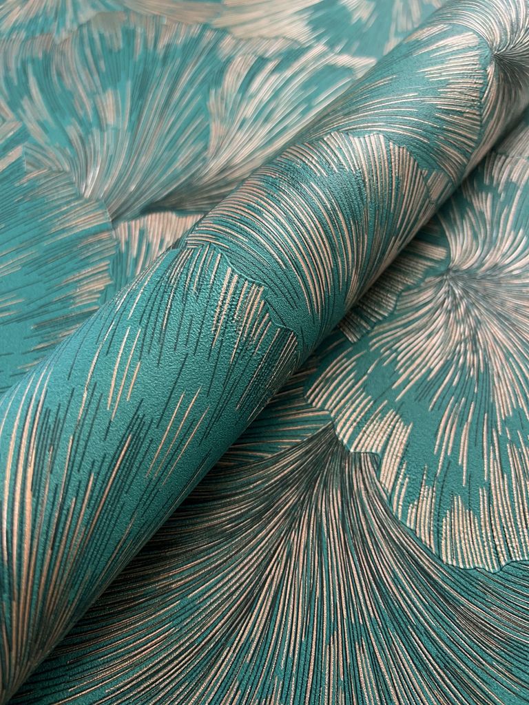 NEWROOM Tapete Grün Vliestapete Dschungel - Mustertapete Modern Petrol Kupfer Palmen Blätter Palmenblätter Tropisch Dschungeltapete