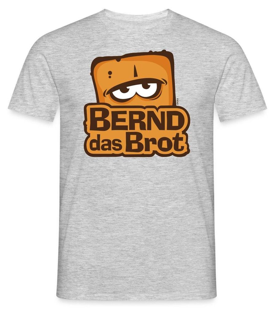 Spreadshirt Bernd Das Brot Logo Männer T-Shirt, XL, Grau meliert