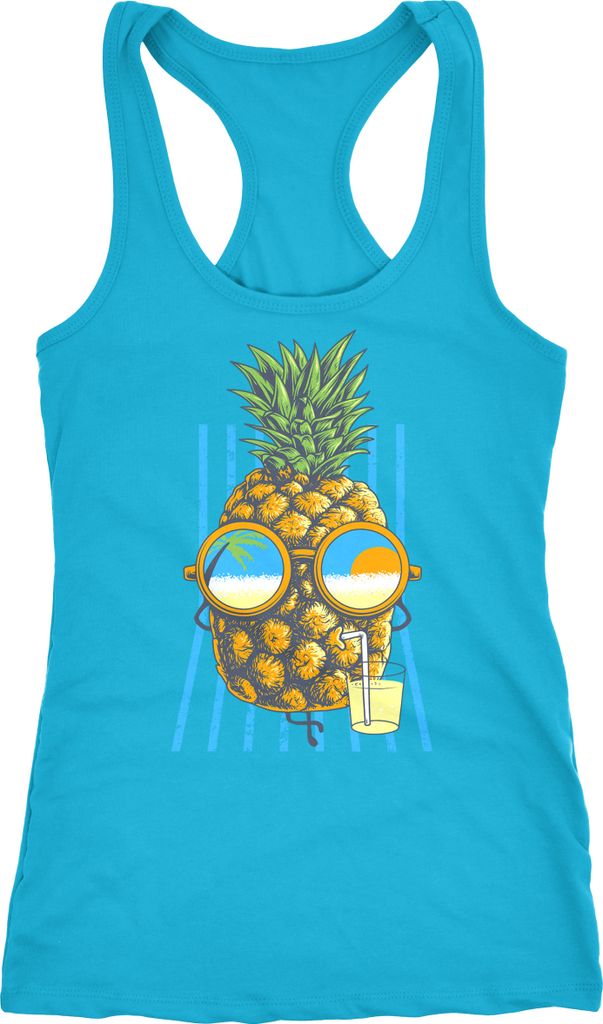 Damen Tank-Top chilling Ananas Racerback Neverless türkis XL