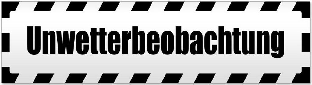 Kiwistar Unwetterbeobachtung gestreift Magnetschild Schild magnetisch - 20cm Schwarz - Magnetfolie für Auto PKW Kfz