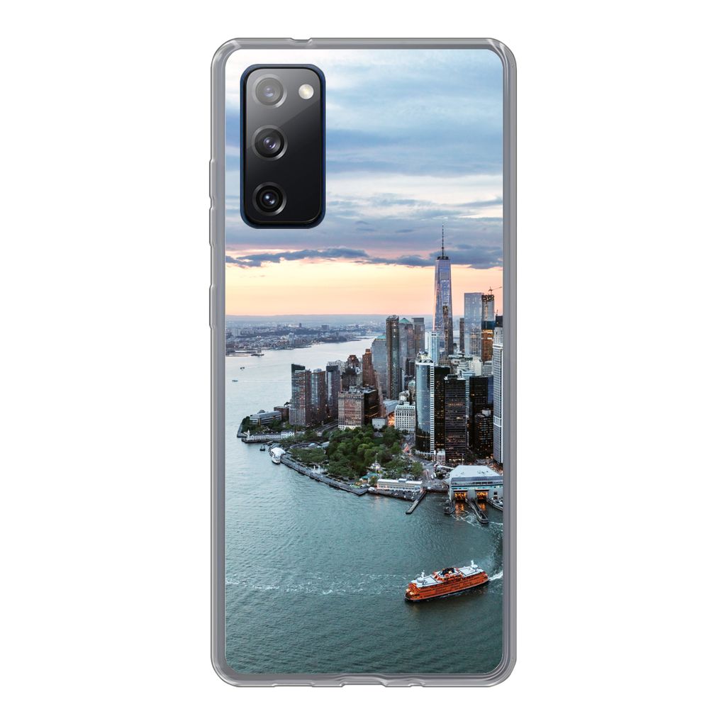 MuchoWow Handyhülle Schutzhülle Hülle für Samsung Galaxy S20 FE Luftaufnahme von New York Silikon Softcase Handy Hülle - Abdeckung