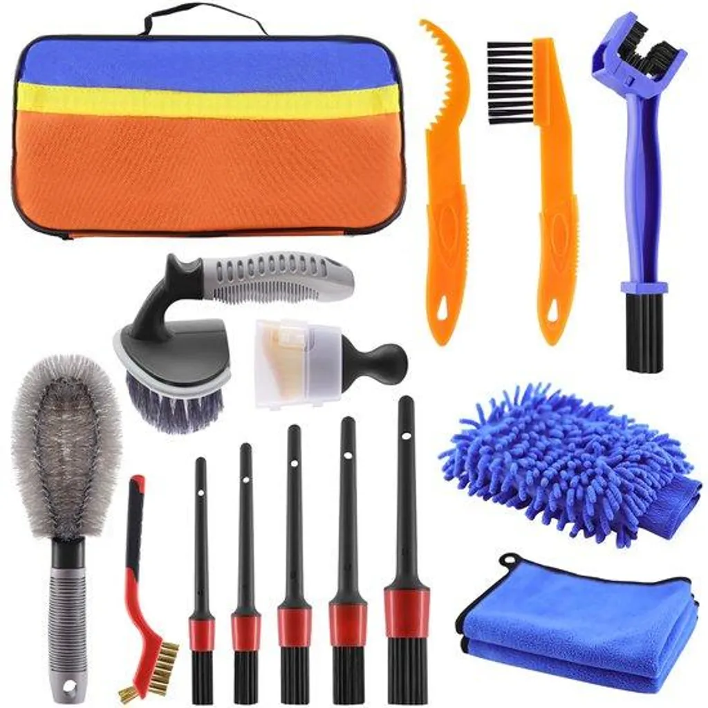 Nettoyage jantes aluminium : kit brosses, microfibres et brosse chaîne