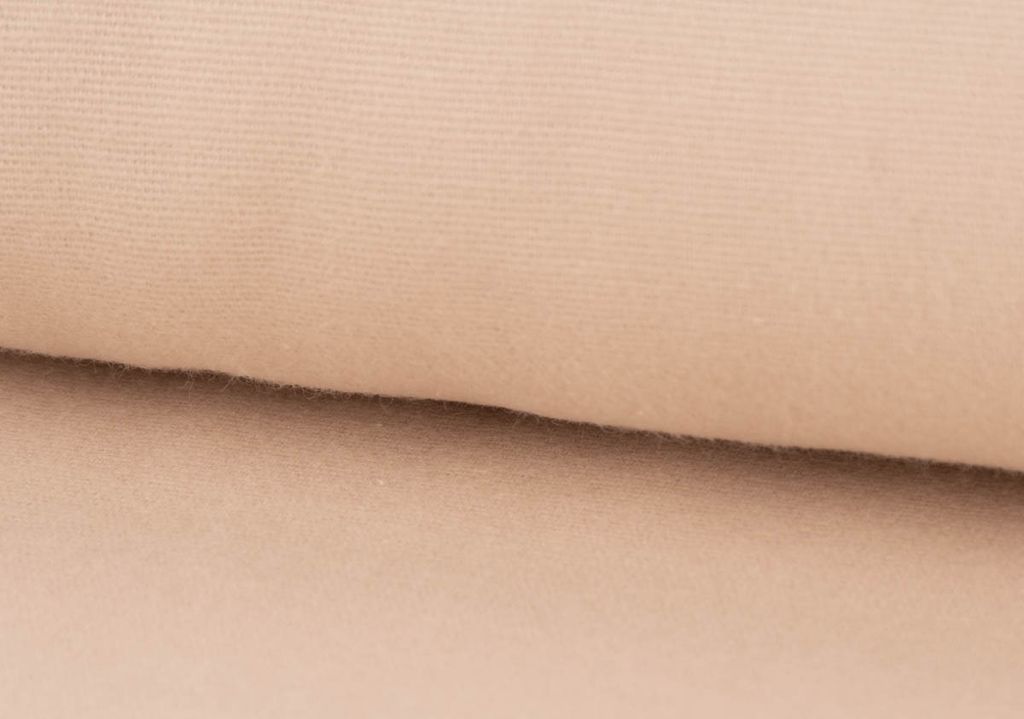 Bekleidungsstoff Meterware Baumwollstoff Flanell dünn uni beige 1,42m