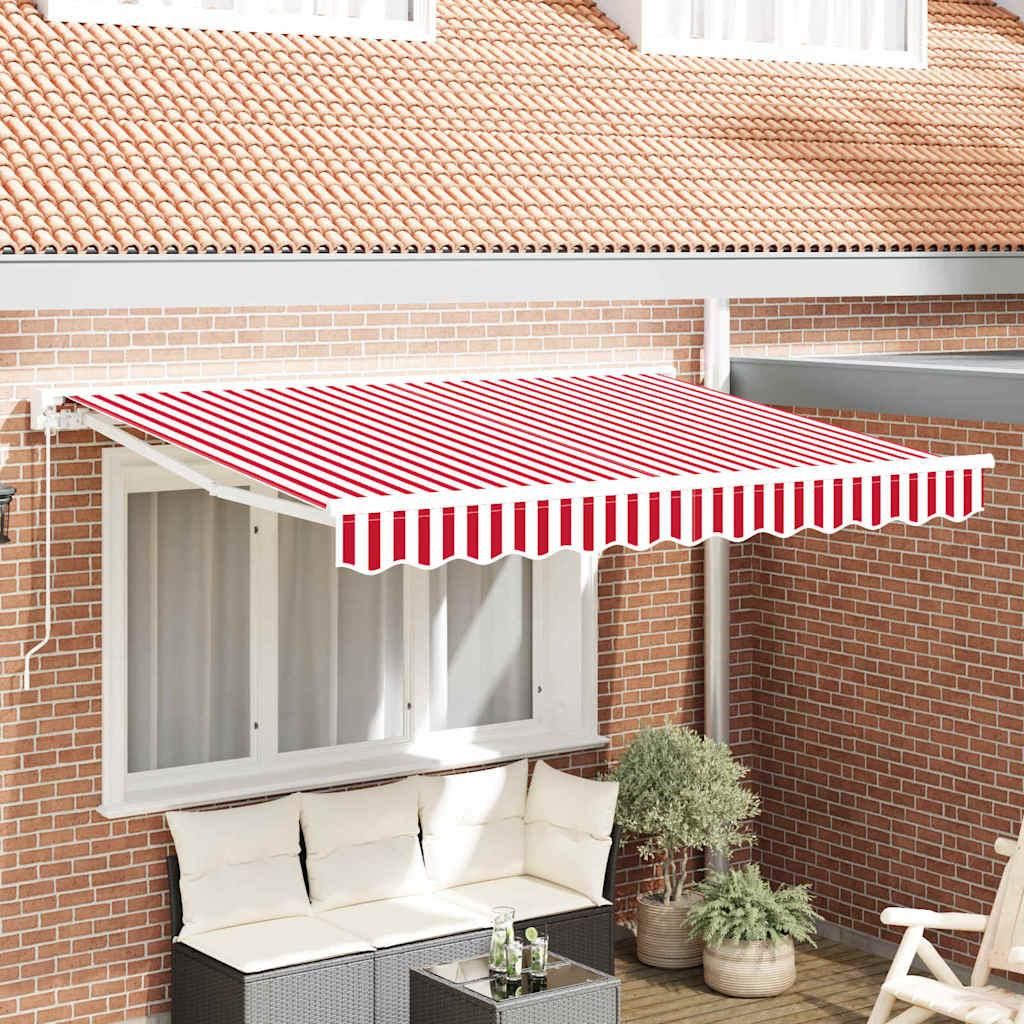Einziehbare Markise Rot und Weiß 250x200 cm Stoff