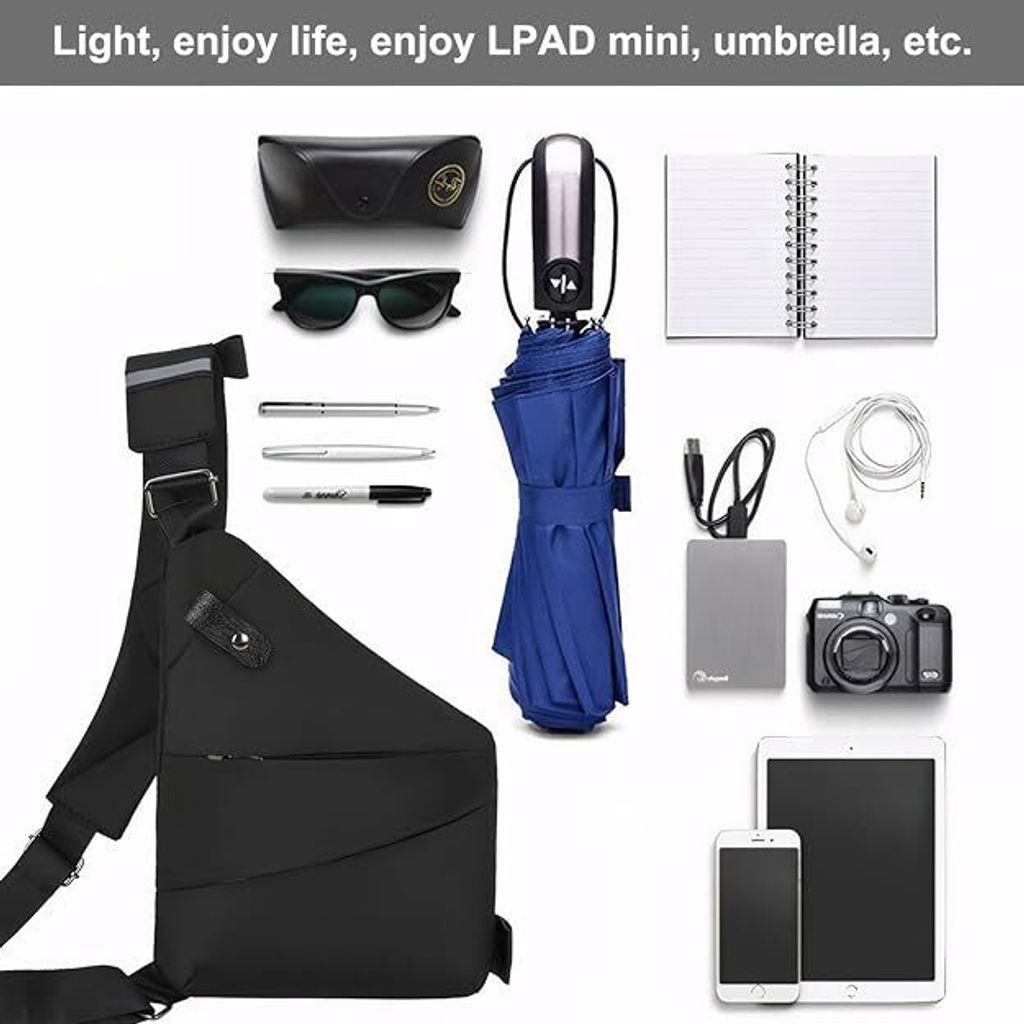 Umhängetasche, Schultertasche, Diebstahlsichere Tasche, Produktbild 6