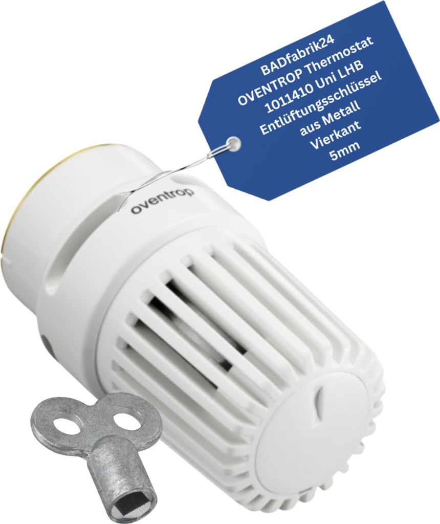 BADfabrik24 OVENTROP-Thermostat 1011410 Uni LHB + Entlüftungsschlüssel aus Metall, Vierkant 5mm 1 Stück