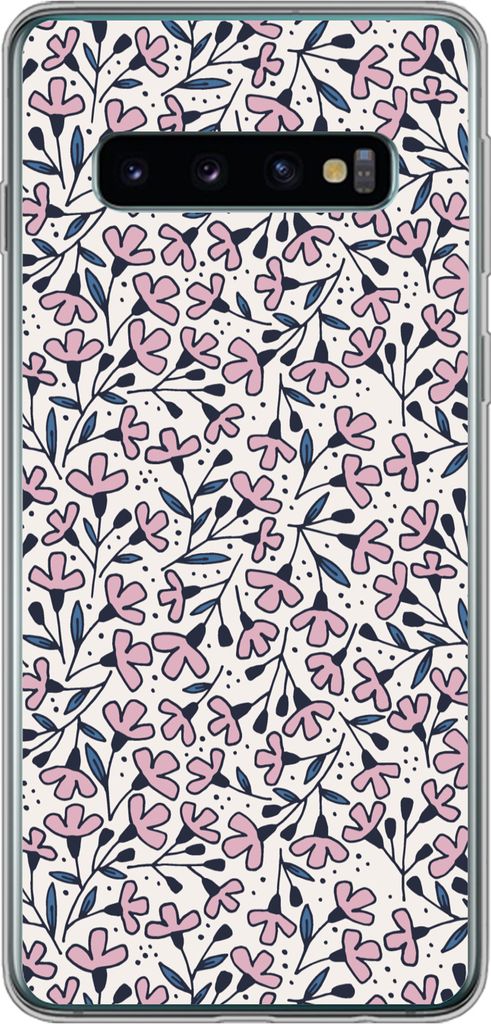 MuchoWow Handyhülle Schutzhülle Hülle für Telefoonhoesje Samsung Galaxy S10 Mädchen - Blumen - Rosa - Muster - Mädchen - Kinder - Mädchen ...