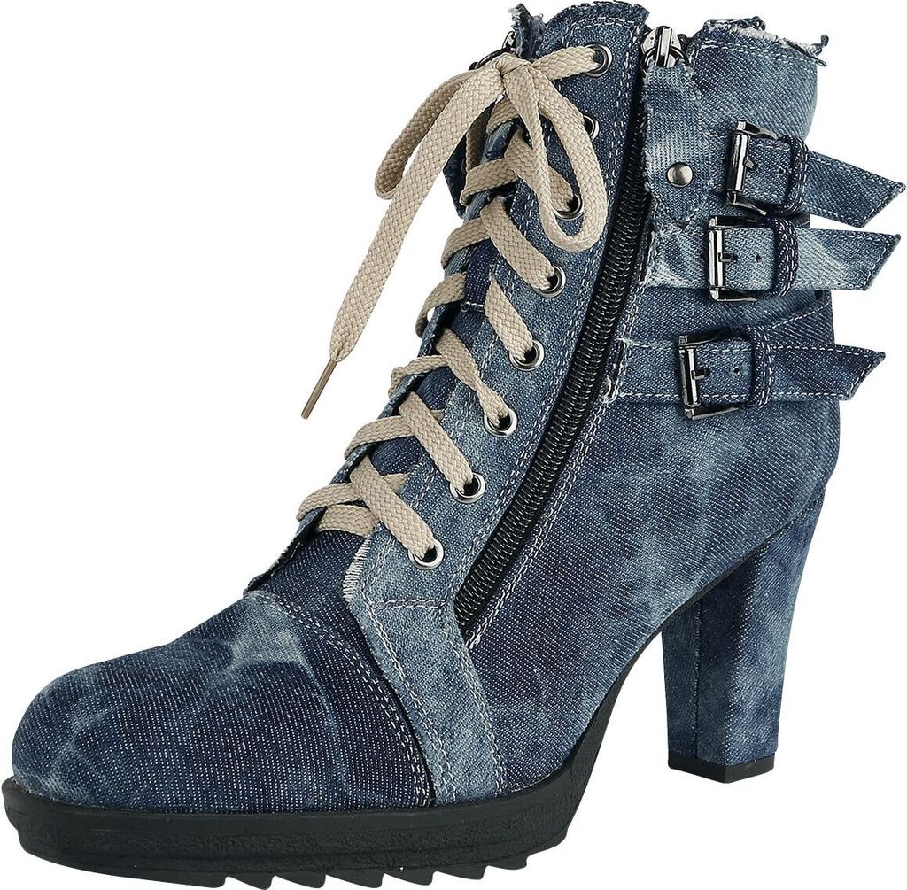 Rock Rebel by EMP Damen blaue High-Heels aus Jeans-Stoff im Used-Look EU37