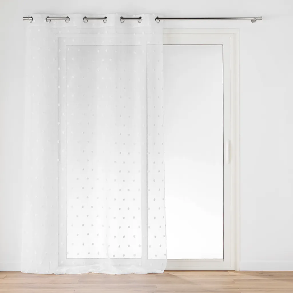 Rideau à pompons POMPINOU 140x240 cm - Voilage élégant pour intérieur