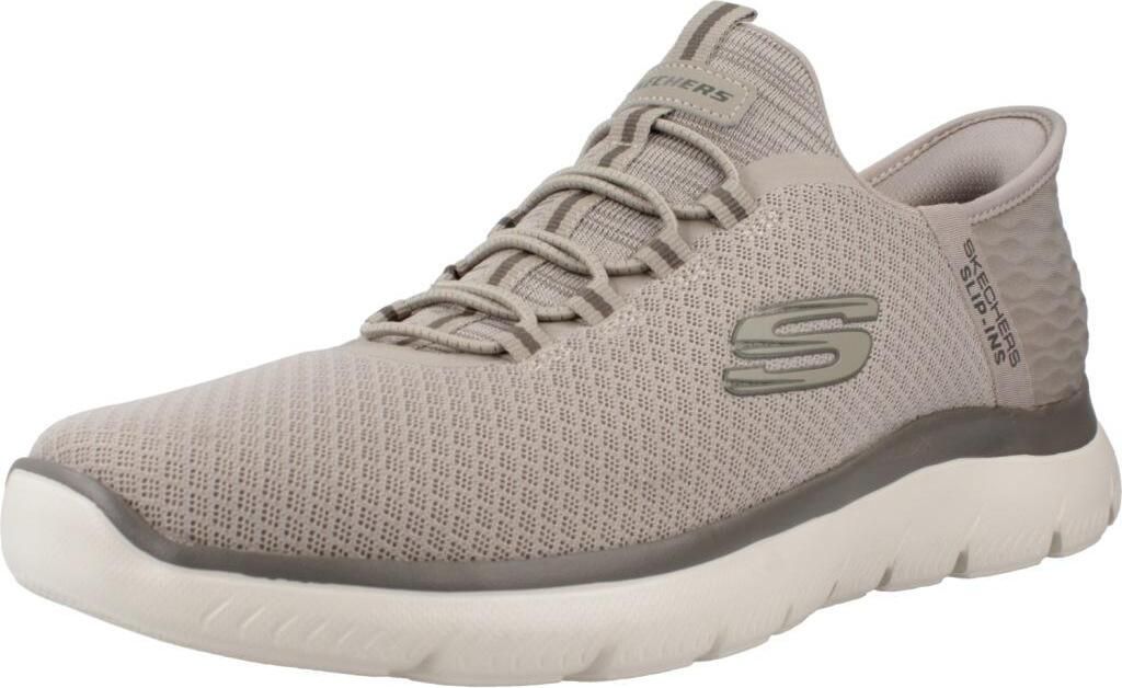 A single Skechers slip-on shoe is shown against a white background.