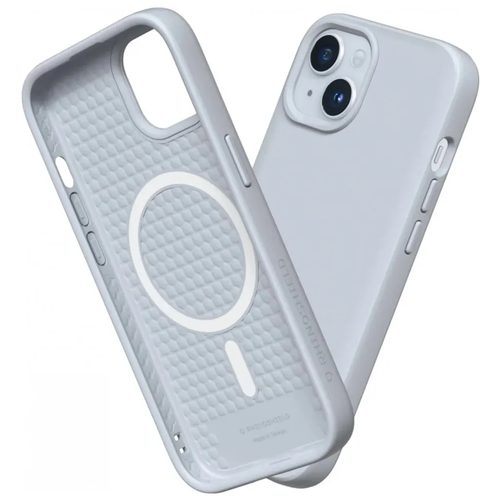 Coque iPhone 15 Plus RhinoShield Soft Case en silicone gris anthracite - 6