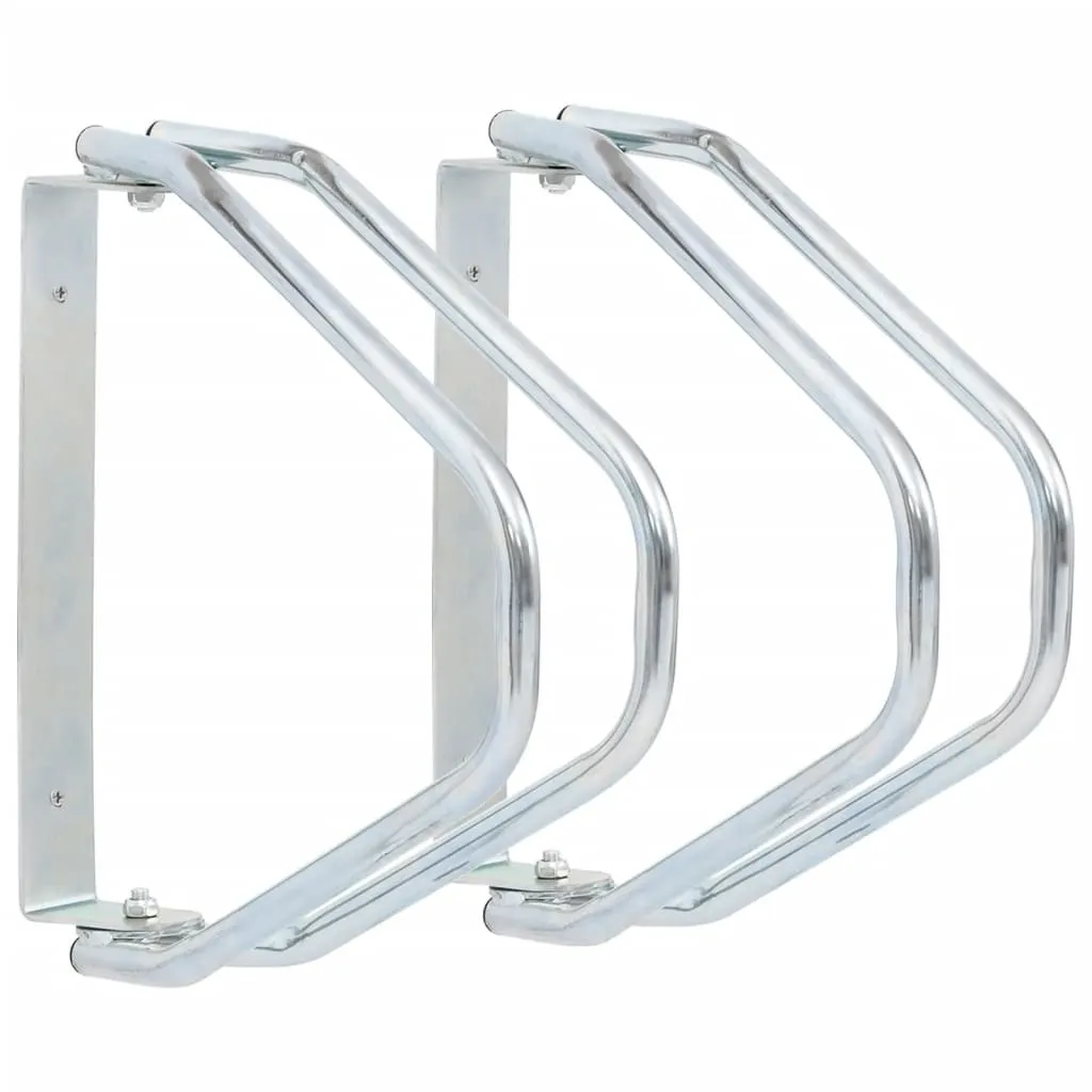 Lot de 2 supports vélos muraux en acier galvanisé traité anticorrosion
