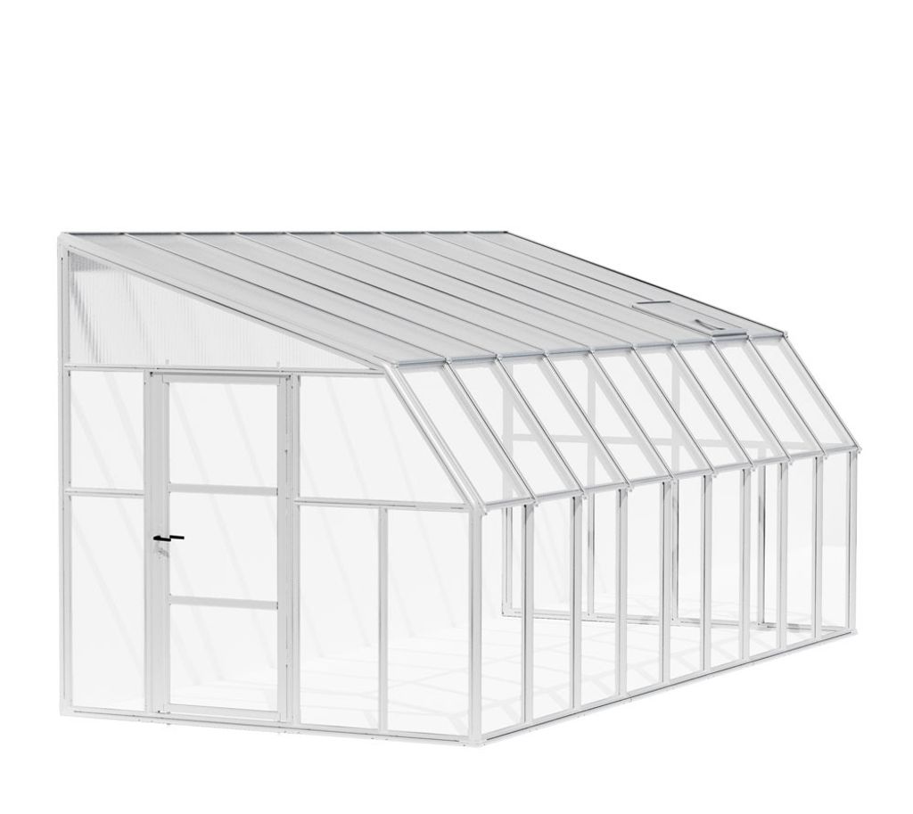 Rion Kunststoff Anlehngewächshaus Sun Room 49 Weiß 570x258x266 cm