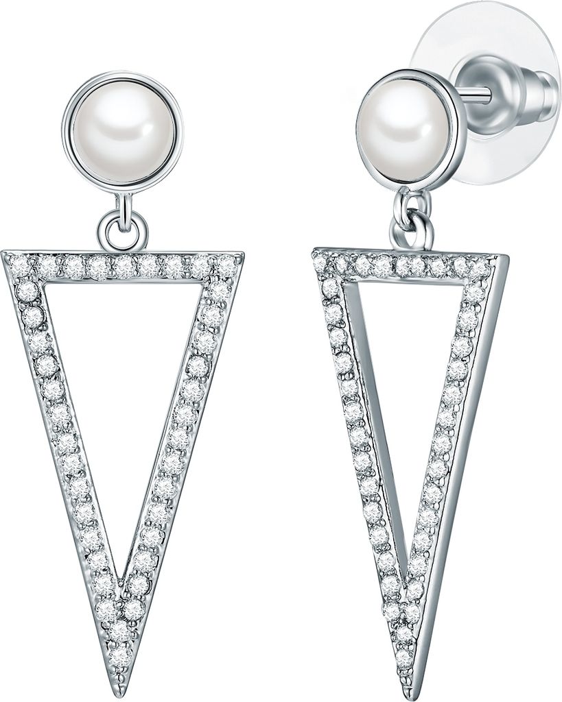 Lulu Jane Perlen-Ohrstecker Messing Zirkonia Muschelkernperle 50070466