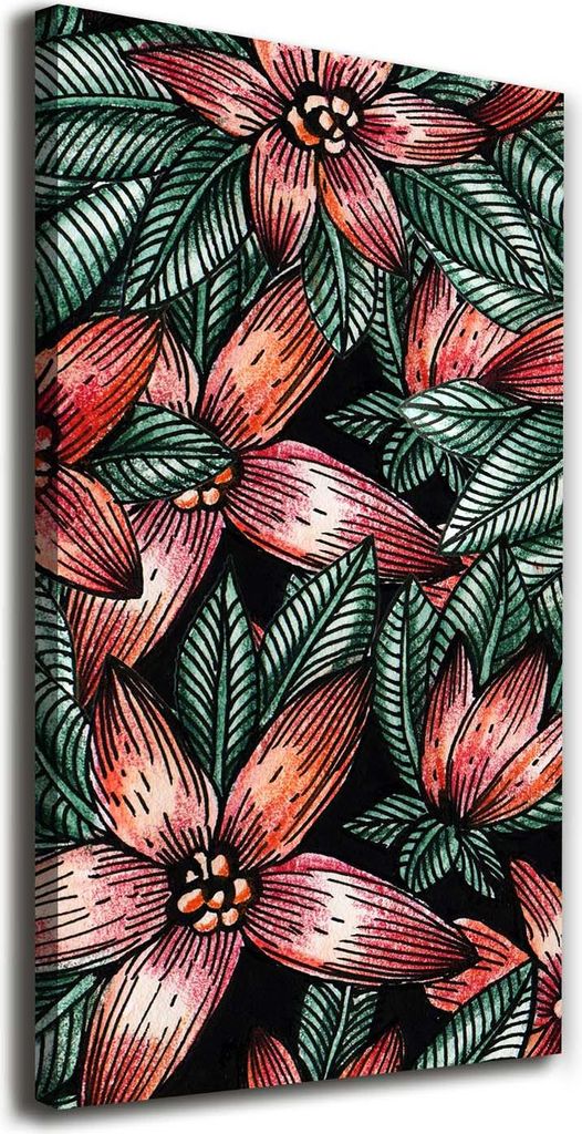 Tulup Leinwandbild - 70x140cm - Wandkunst - Drucke auf Leinwand - Leinwanddruck - Wohnzimmer Wanddekoration XXL - Wohnung Deko Kunstdrucke - Blum...
