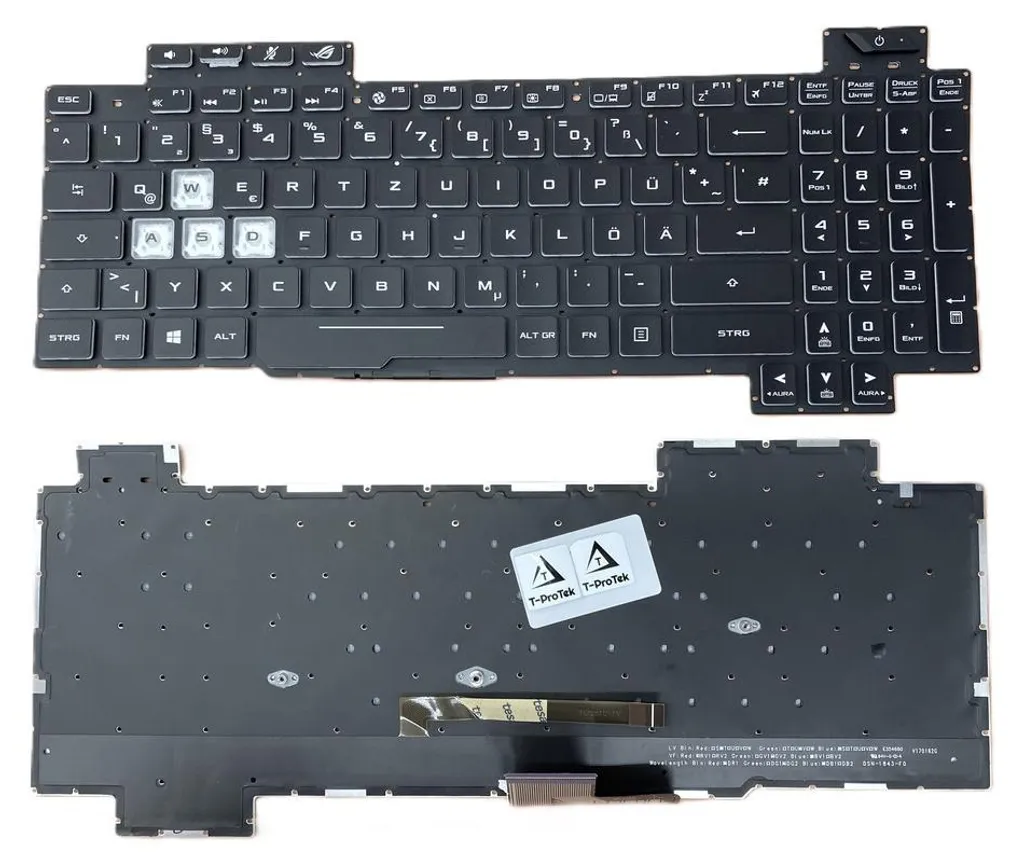 Clavier Asus ROG Strix Scar II GL704GM Noir AZERTY - Frappe Réactive
