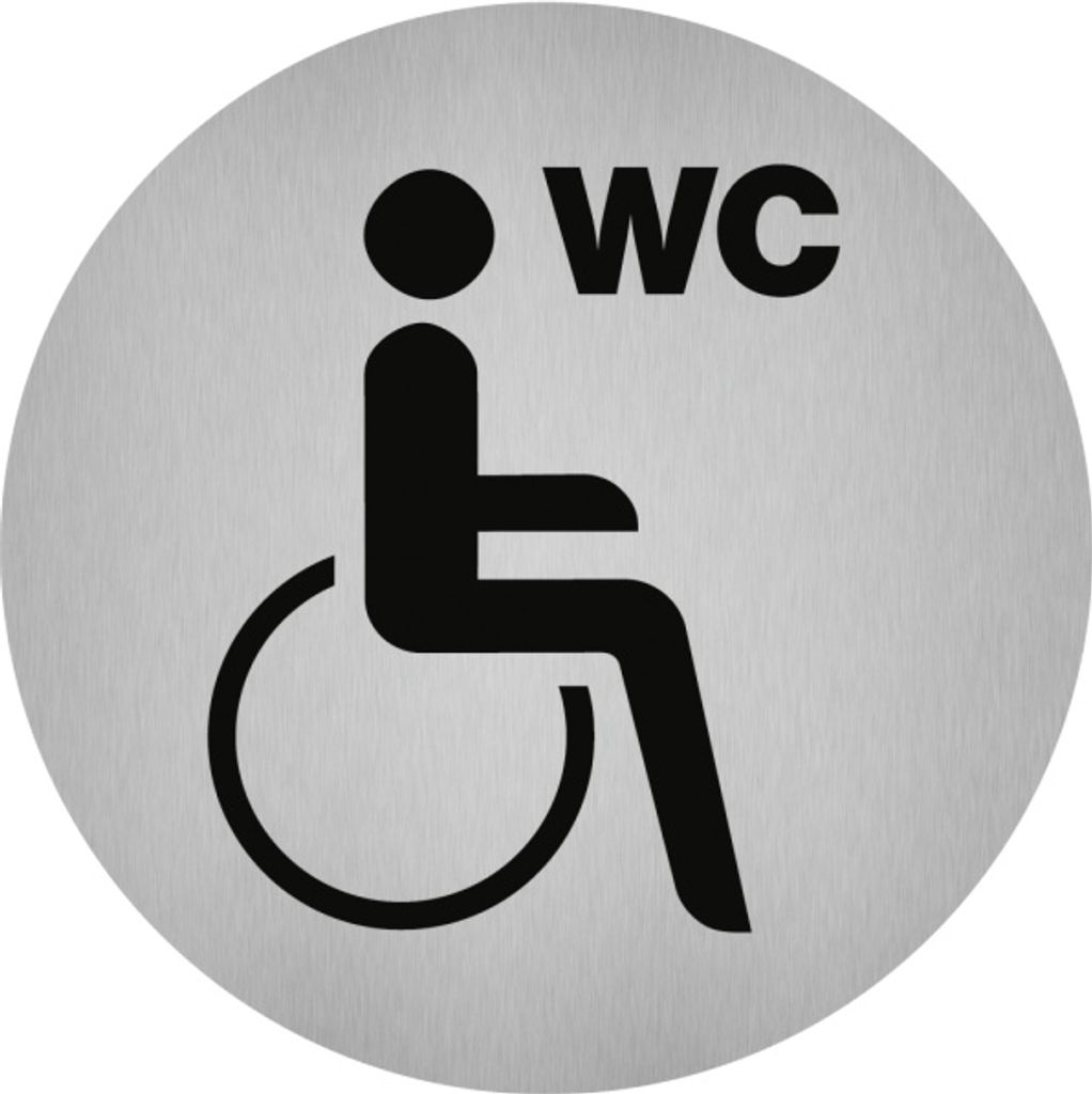 Dreifke Aufkleber - Piktogramm WC Behinderte/barrierefrei, Edelstahl, selbst...