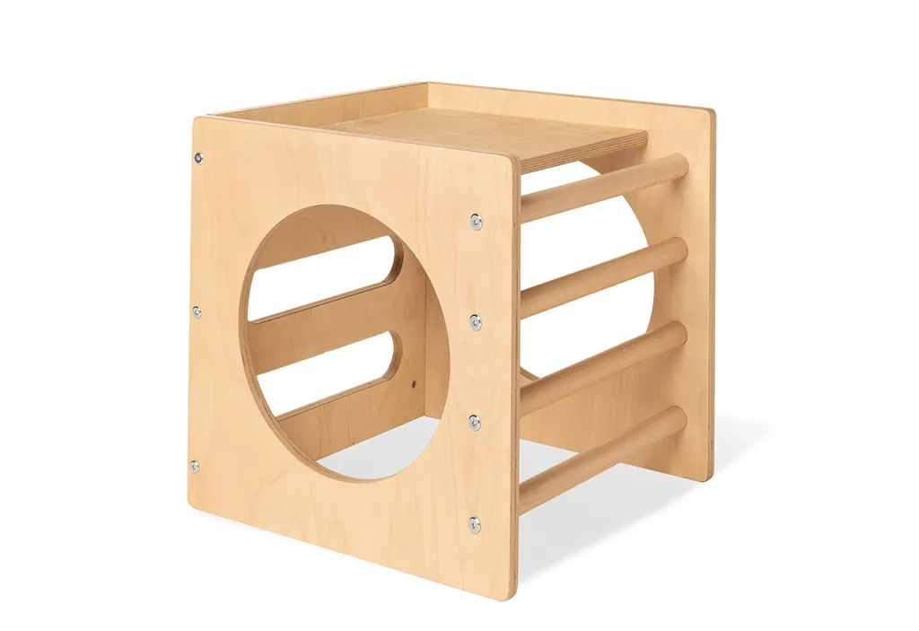 Cube à grimper Kari en bois naturel - Structure de jeu Montessori enfant