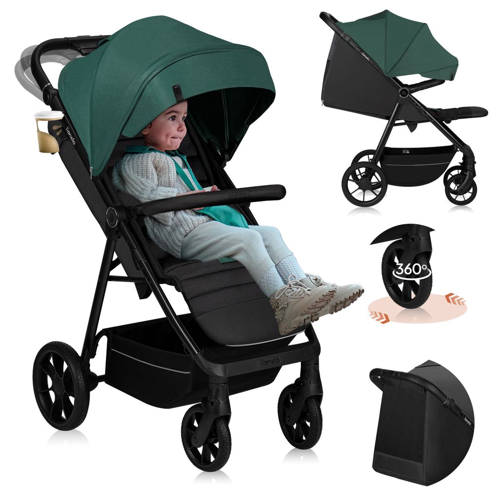 Lionelo Buggy MIRA bis zu 22 kg, Schwenkbare 360° Räder, Produktbild 
