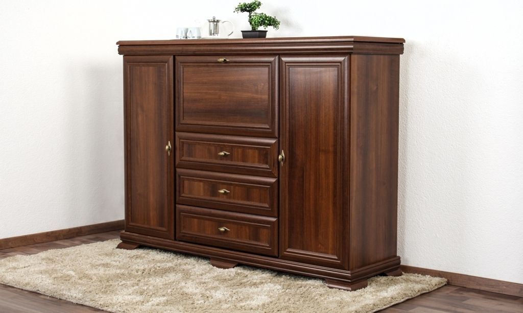 Kommode Sentis 13, Farbe: Dunkelbraun - 117 x 158 x 46 cm Produktbild 