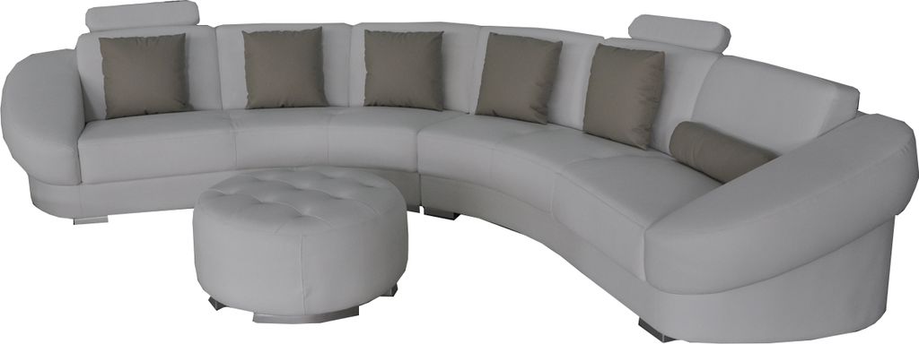 Rund U Form Sofa Couch Polster Eck Garnitur Leder Wohnlandschaft Couchen Big XXL
