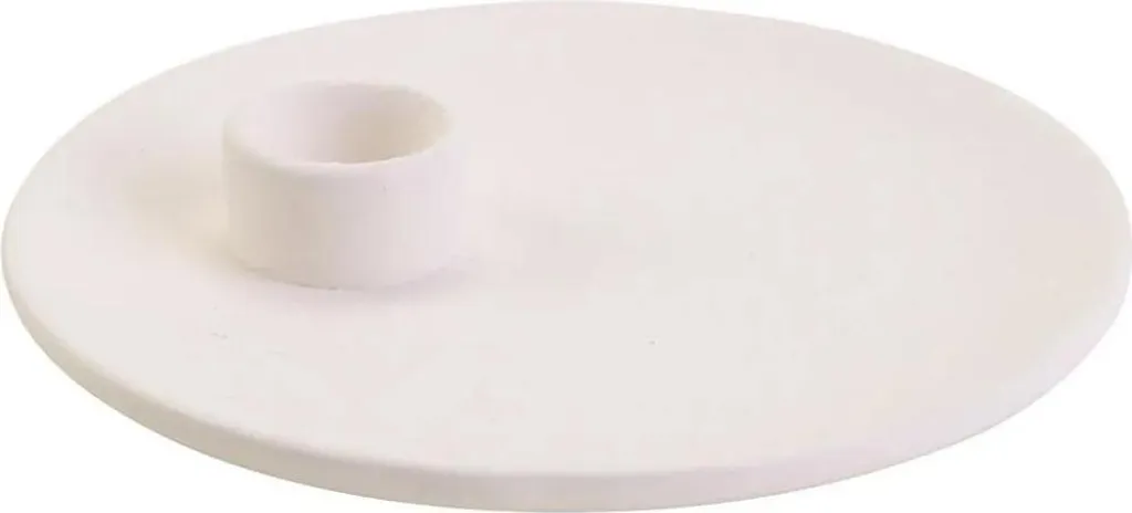 Petit Plateau Bougie Terracotta Blanc Mat 11cm Haute Qualité - 12 Pièces