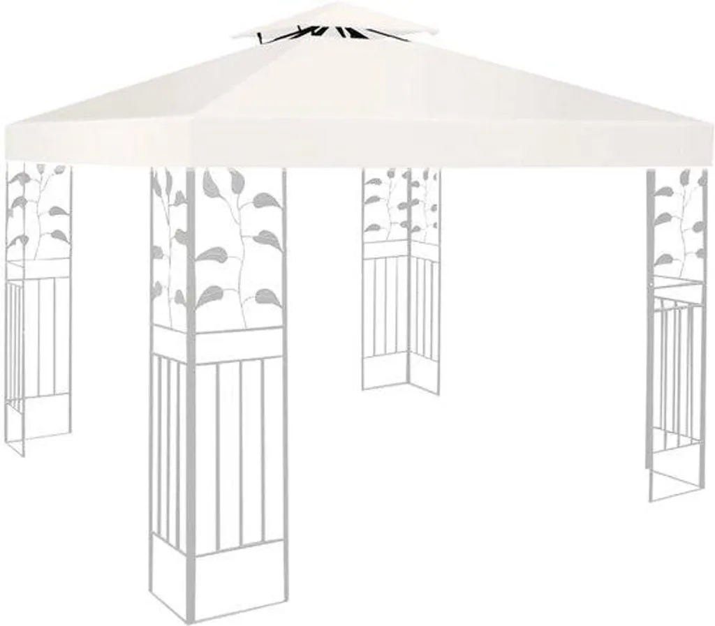 Toit de pavillon résistant aux UV et pluie 3x3 m - Toile beige renforcée