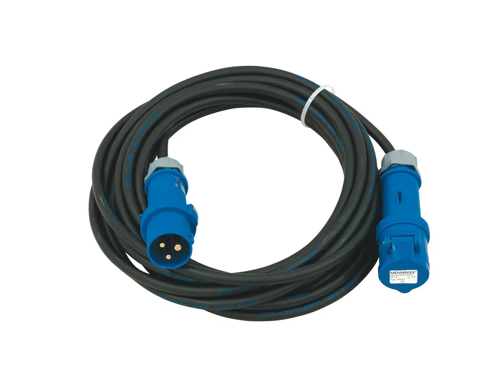 Câble d'alimentation CEE 16A de 10m avec section 3x2,5mm² robuste et bleu