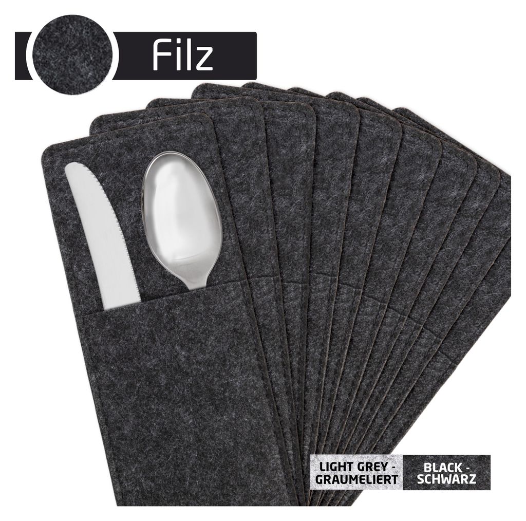 10 Filz-Bestecktaschen im skandinavischen Design, 4 mm Produktbild 