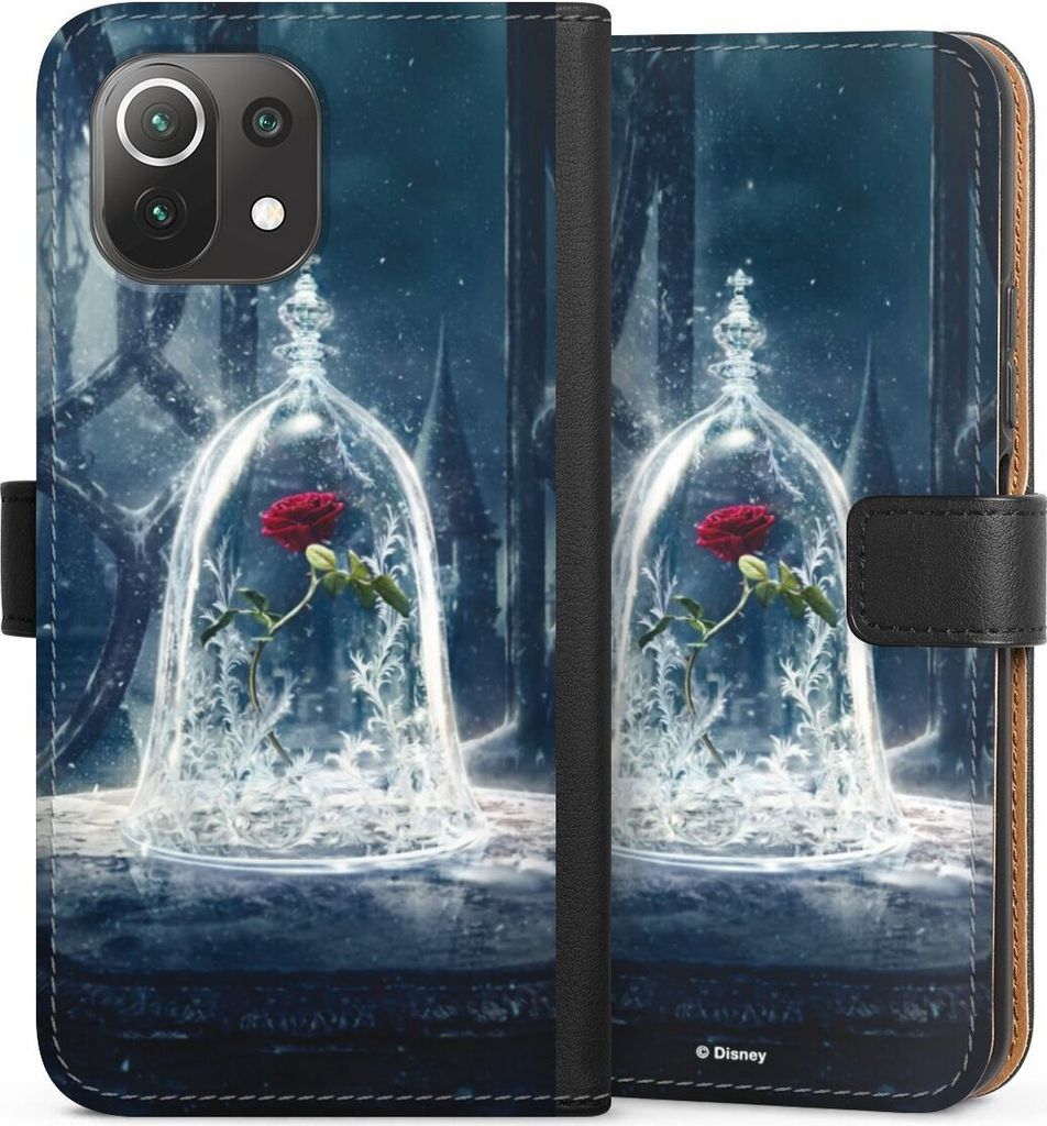 DeinDesign Klapphülle für Xiaomi Mi 11 Lite Handytasche Lederhülle Tasche Die Schöne und das Biest Disney Princess Rose