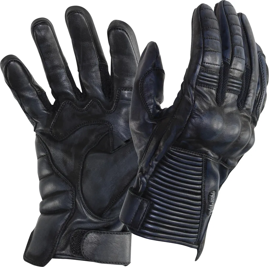 Gants moto Trilobite homme bleu foncé taille M en cuir et textile