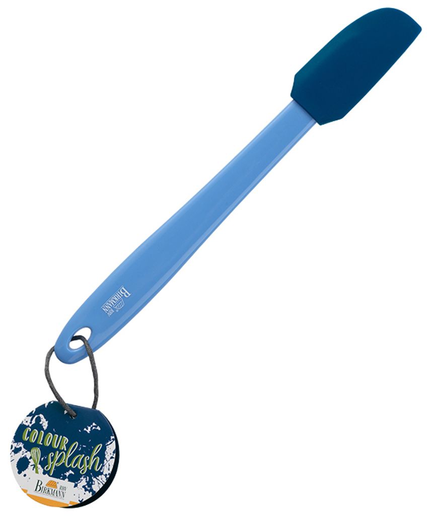 BIRKMANN Mini-Teigschaber, Blau, L 27 x B 3,5 cm, BPA-freies Silikon, Hitzebeständig und Spülmaschine