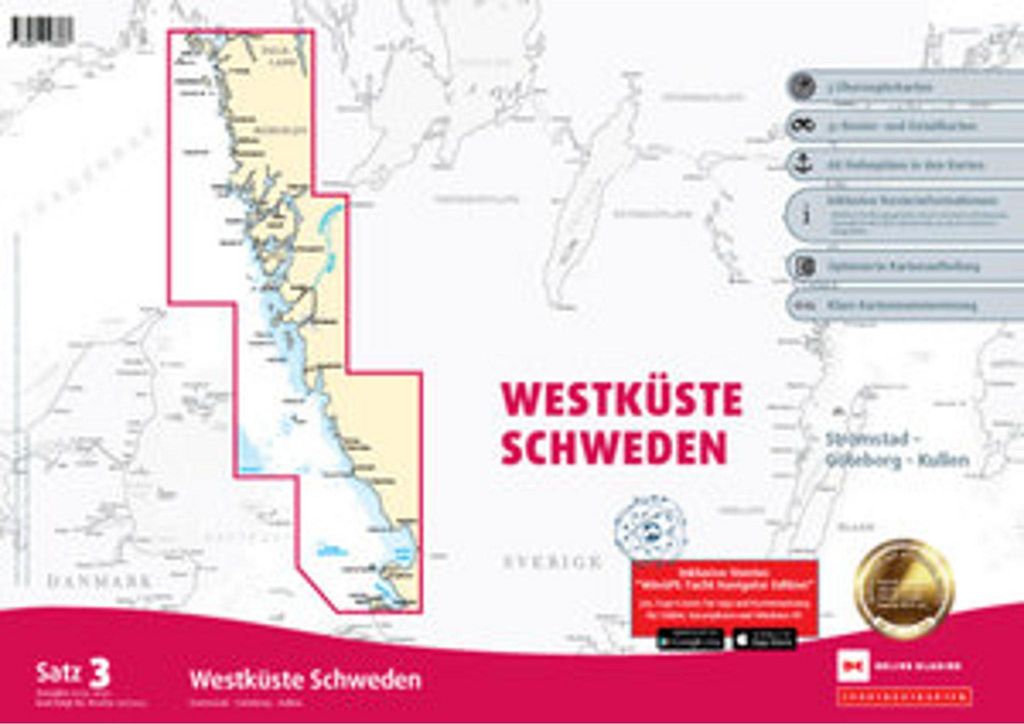 Sportbootkarten Satz 3: Westküste Schweden (Ausgabe 2024/2025)