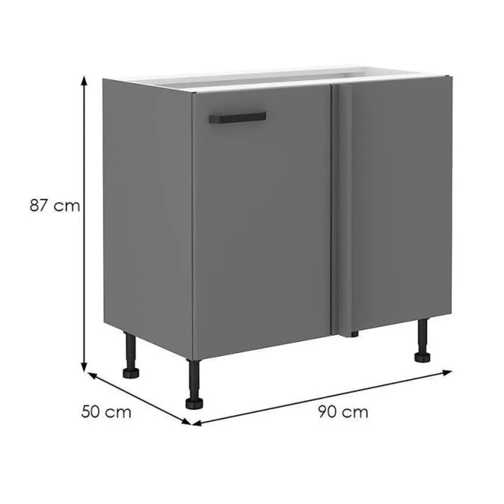 Console d'angle NELJA 105 cm anthracite idéale pour petits appartements - 2