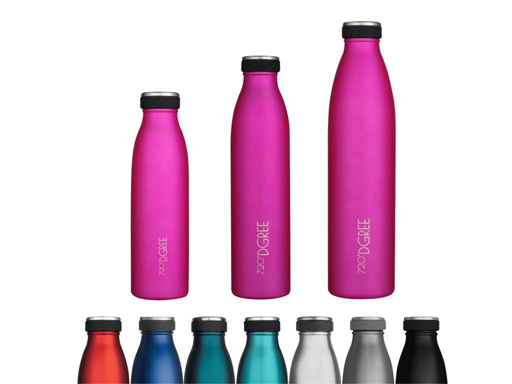 Isolierte 500ml Trinkflasche von 720 DGREE - für Sport, Outdoor und Büro - Robuste Milkybottle Edelstahlflasche in Trendfarben - nachhaltig