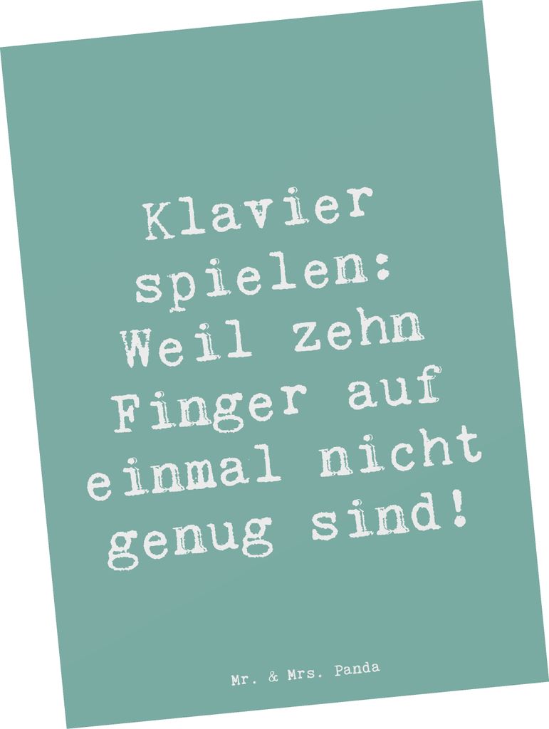 Mr. & Mrs. Panda Postkarte Spruch Klavier Magie - Meeresbrise - Geschenk, Musik, Musiker, Koordination, Grußkarte, Ansichtskarte, Postkarten, Ansi...