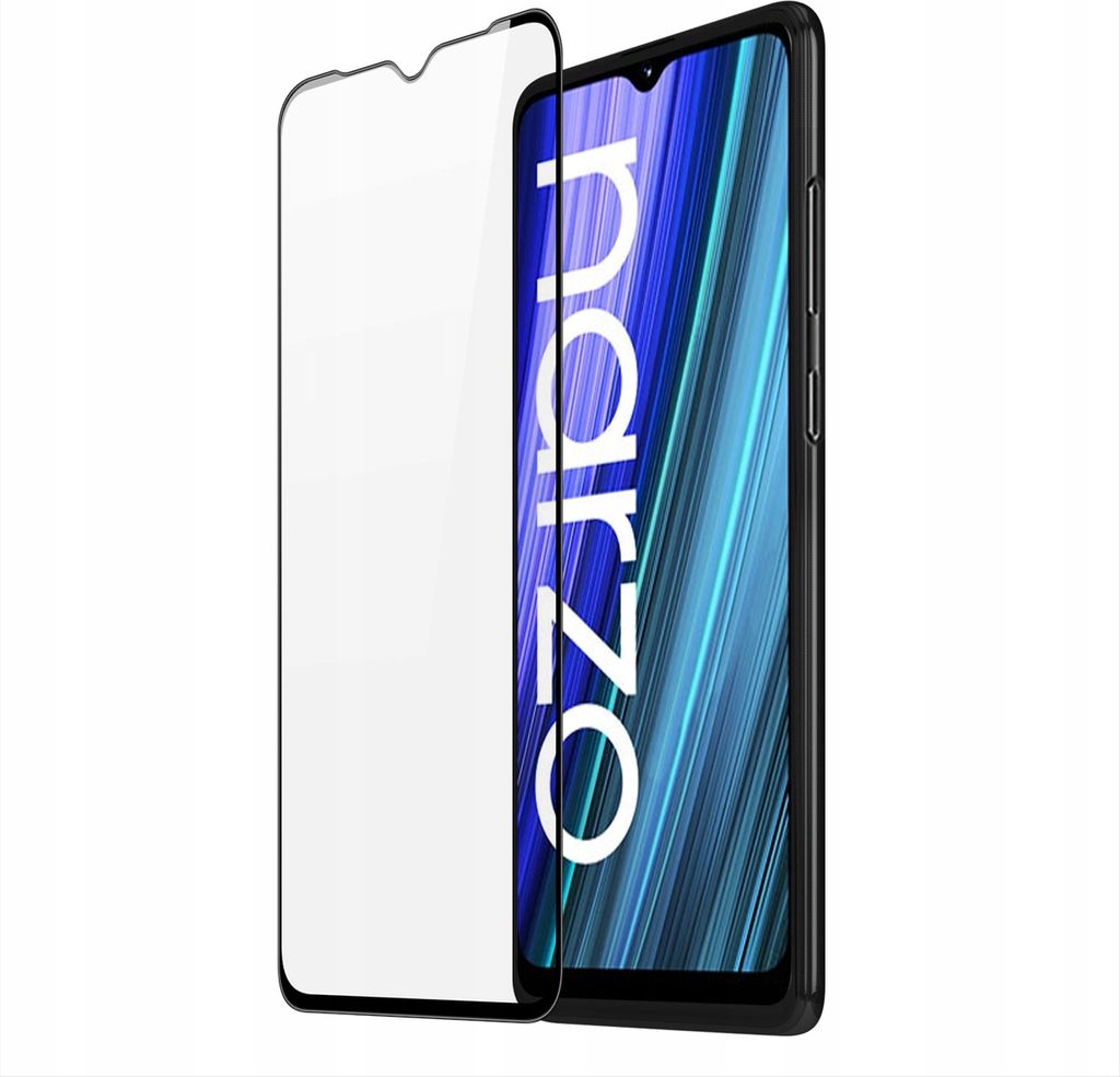 Dux Ducis 9D Panzerglas, robuster 9H Echtglasschutz mit Rahmen, kompatibel mit Realme Narzo 50A, schwarz (Case-freundlich)