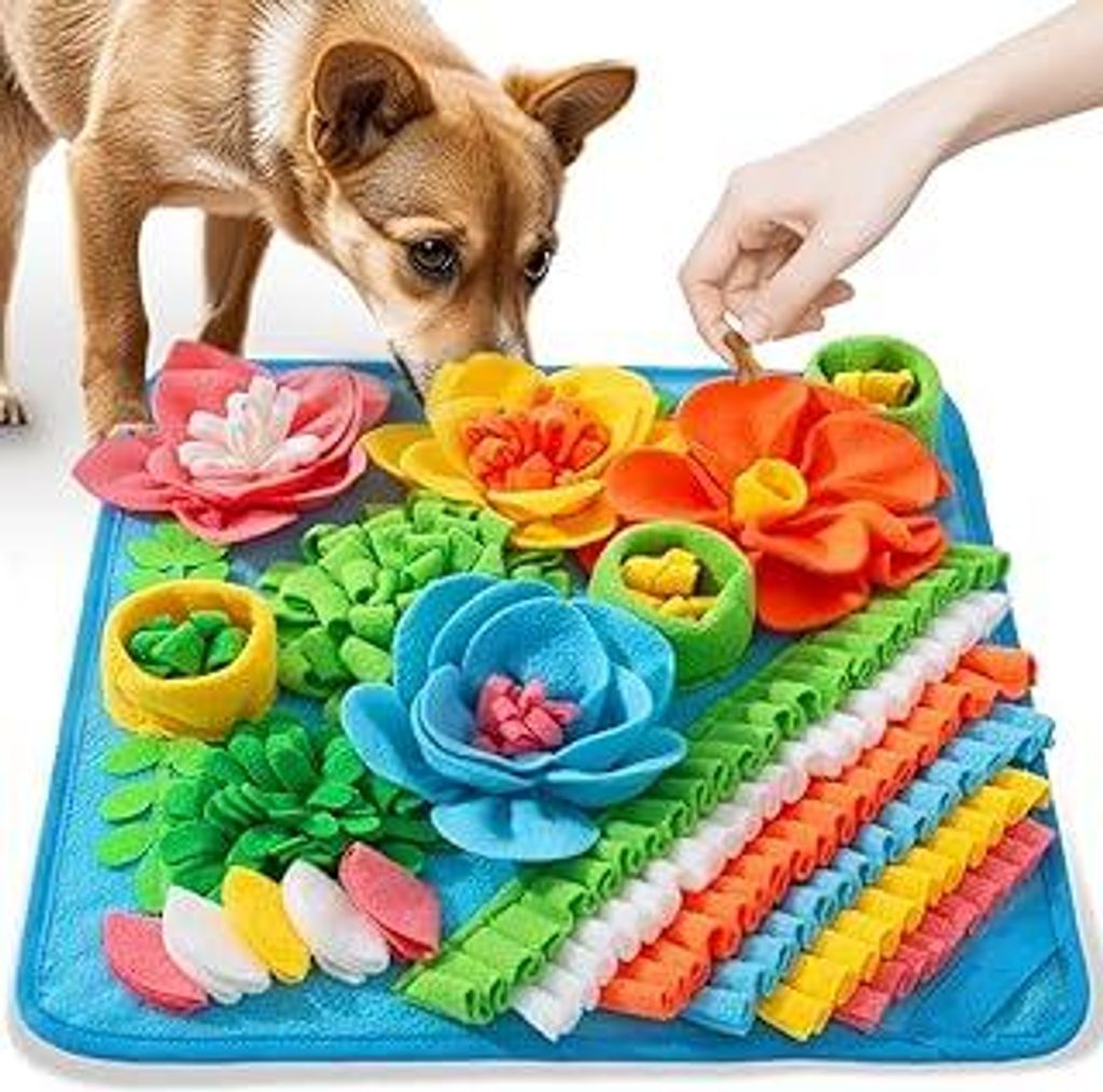 Schnüffelteppich für Hunde, Futtermatte Trainingsmatte für Langsames Fressen, Feeder Hundespielzeug Katzenspielzeug Intelligenz, Intelligenzspie...