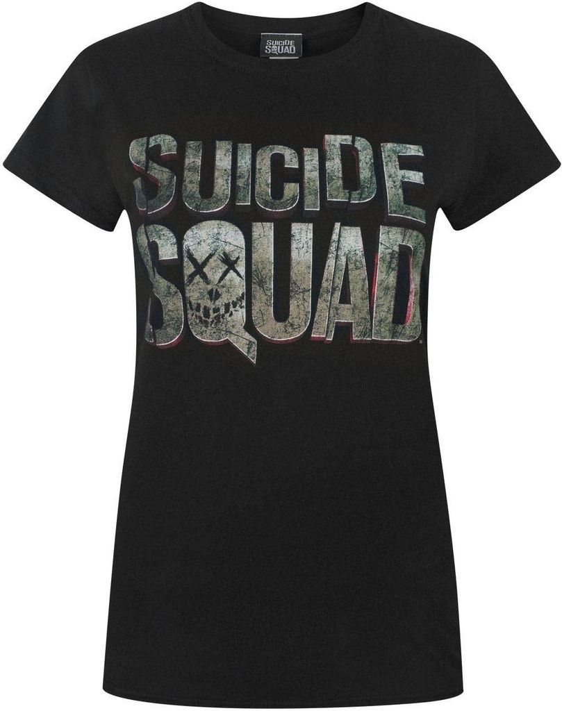 Suicide Squad Damen Logo T-Shirt NS4608 (L) (Schwarz)