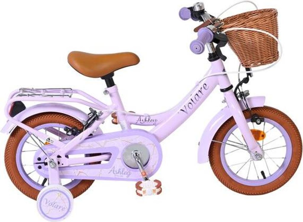 Volare Ashley Kinderfahrrad - Mädchen - 12 Zoll - Lila - Zwei Handbremsen